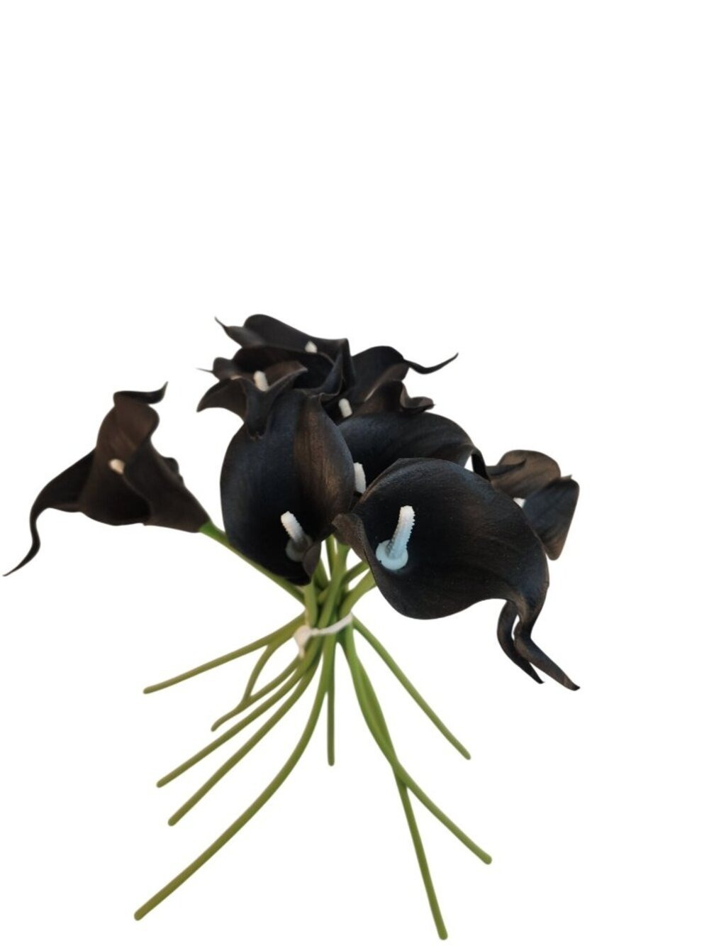 Black Calla Lily Artificial Flowers Set of 5 Stems Gothic Modern Decor - Picture 12 of 16